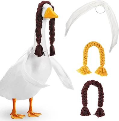 4 Piezas Posables Alas de Ganso con Pelucas Porche Ganso Conjunto Accesorios Lindo Ganso Foto 1 de 4