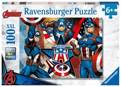 Rompecabezas Ravensburger Marvel Hero Capitán América 100 piezas para niños de 6 años  Foto 1 de 4