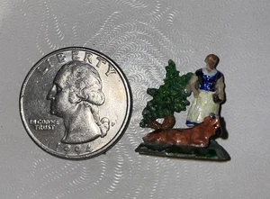 Eugene Kupjack Miniature Diorama Woman with Cow Scene Rare Vintage - Picture 1 of 4