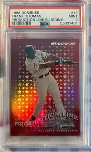 1998 Donruss Production Line Frank Thomas Slugging #13 PSA 9 /611 Rare - Picture 1 of 2