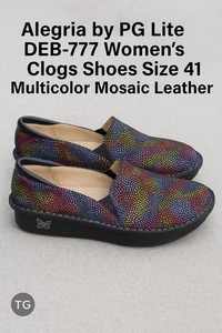 Alegria by PG Lite DEB-777 Women’s Clogs Shoes Size 41 Multicolor Mosaic Leather - Picture 1 of 11