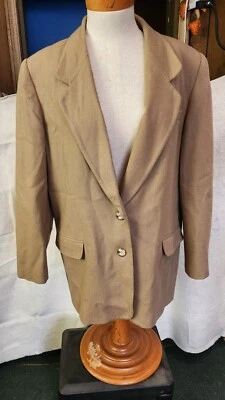 Chaqueta Blazer de Lana Worthington De Colección Para Mujer 18w Marrón Camel Años 80 90 Suave Retro Foto 1 de 4