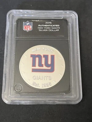 2015 AUTHENTICATED NEW YORK GIANTS FIJI SILVER DOLLAR - Image 1 of 2