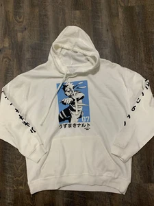 Naruto Hoodie Masashi Kishimoto Graphic Image Mens Large White NWT - Picture 1 of 4