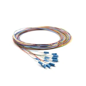 1M 12 fibres LC/UPC monomode fibre optique codée couleur Pigtail, non vêtue -9430 - Photo 1/1