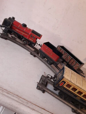 LOT TRAIN TYPE HORNBY WAGONS RAILS BON ETAT FONCTIONNEL MINIATURE RAILROAD TOY - Photo 1/4