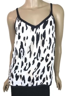 Top Camisola Karina Grimaldi Talla XS Correas Espagueti Blanco Negro Gris Foto 1 de 4