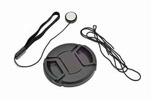 46mm Centre Grip Snap Cap Lens Cap & Elasticated Cap Keeper 46mm Kood - Picture 1 of 2