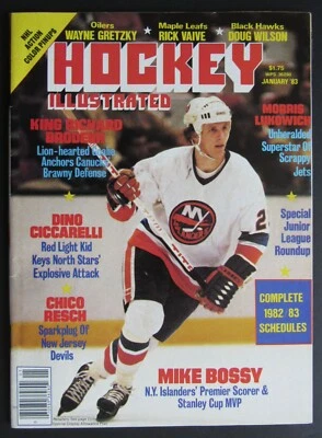 1983 Hockey Illustrated Magazine Wayne Gretzky Photo On Back Cover / Mike Bossy - Image 1 of 4