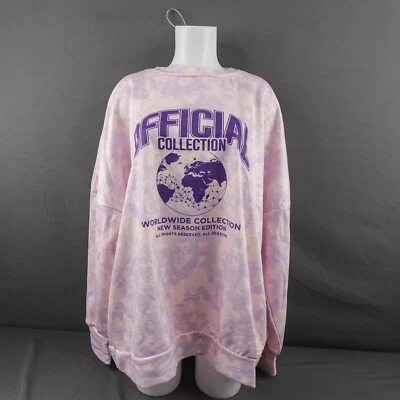 BooHoo Women Sweatshirt 20 Pink Tie Dye Official Oversized Urban Streetwear NEW - Image 1 of 4