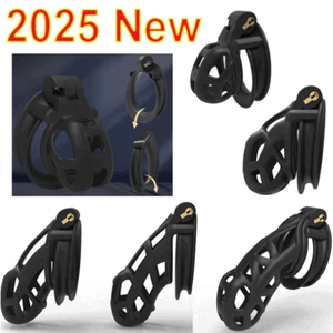 Male Chastity Cobra Device Mamba Cage Men Black Lock Belt Double-Arc Restraint - Picture 1 of 27