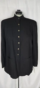 Vtg Lauren Ralph Lauren Jacket Womens 18W Black Wool Blend Quiet Luxury Capsule - Picture 1 of 16