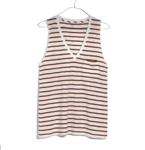 Tanque Madewell rayas óxido y crema con bolsillo. Talla XXS - Imagen 1 de 3
