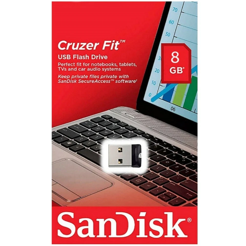 Clé USB 8 Go Gb SANDISK référence Cruzer Fit - Existe aussi en 64 32 ou 16 Giga - Photo 1/1