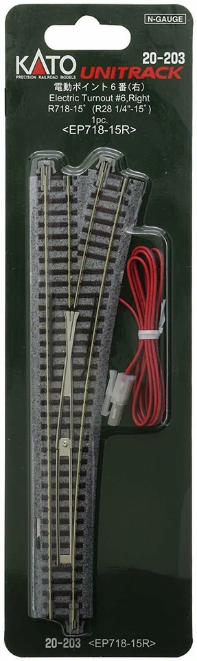 KATO N #6 Remote Right-Hand Turnout 20203 - Image 1 of 1