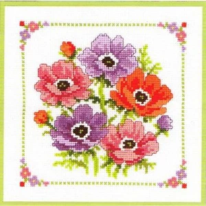 Vervaco 0011883 Bouquet D’Anemonen Stickerei Kreuzstich Gezählter Aida - Imagen 1 de 12