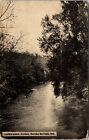 Eureka Springs AL-Alabama, Leatherwood River, z podszewką drzew, pocztówka vintage