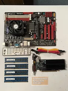 BIOSTAR A770E3 MOTHERBOARD AMD PHENOM II X 4 910 CPU 16GB RAM RADEON HD6450 - Picture 1 of 23