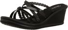 Skechers Cali Women&#39;s Rumblers-Social Butterfly Wedge Sandals Black Size 9