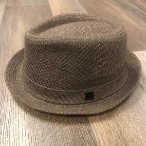VINTAGE Y2K 2000s Hurley Tweed Fedora Mens Hat - S / M 21.75" - Picture 1 of 5