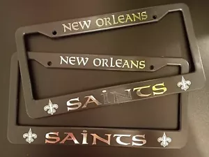 - JUEGO de 2 - Marcos de placas de plástico de los New Orleans Saints - Imagen 1 de 2