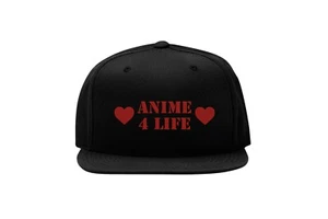 Anime For Life Embroidered Snapback Baseball Cap Fullcap Flat Bill Hat - Picture 1 of 5