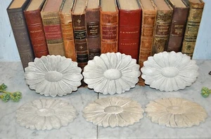 One Antique Small German Plaster Medallion Rosette Oval Plaque Stucco Straw - Picture 1 of 9