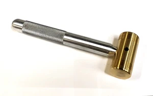 10 Unzen MESSINGHAMMER GERÄNDELT 3/4 ZOLL ALUMINIUMGRIFF * TOLLER GRIFF * HERGESTELLT IN DEN USA * - Bild 1 von 5