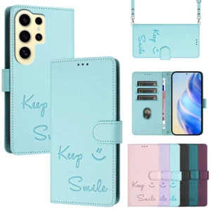 Leder Hülle für Samsung Galaxy Magnet Handy Tasche Schutz Flip Case Etui Wallet - Picture 1 of 24