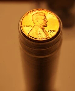 1958 P Lincoln Cent Roll UNC 3 - Picture 1 of 2