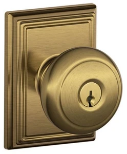 Schlage F51-AND-ADD Andover Keyed Entry Door Knob Set - Brass - Picture 1 of 8