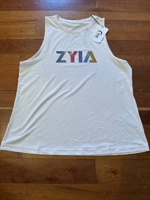 Новый с Ярлыками Zyia активный Майка белый с многоцветный графический женский размер XL - Изображение 1 из 4