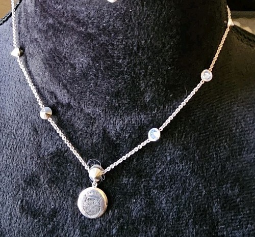 Collana Gucci Blind In Love AG 925 Argento Tondo Pandent Charm Cristallo