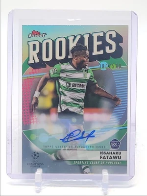 ISSAHAKU FATAWU 2022 TOPPS FINEST UEFA ROOKIES RC AUTO /500 Q2522 - Image 1 of 2