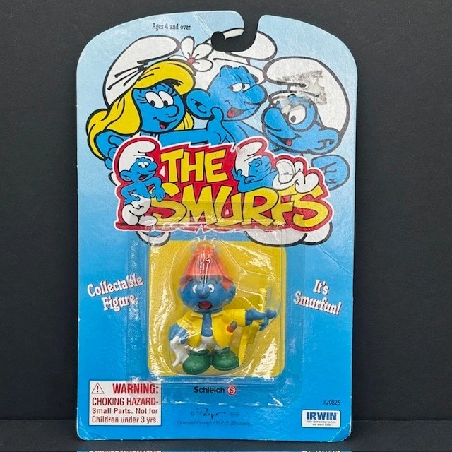 Smurfs 20229 Master Builder Smurf Architect Figure Vintage 80s PVC Toy Figurine