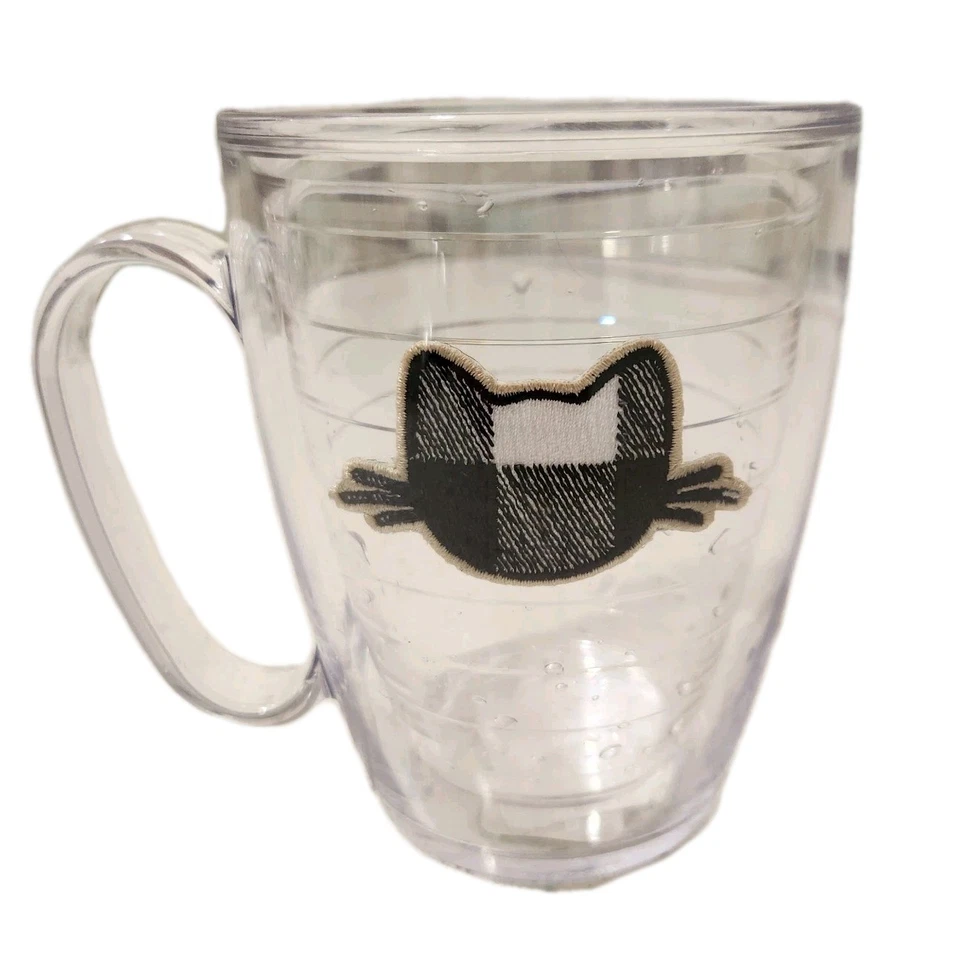 Vaso CAT a cuadros Tervis 12 oz doble pared aislado taza de viaje caliente/frío en muy buena condición Foto 1 de 1
