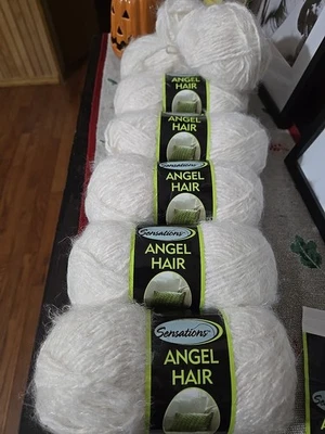 Sensations ANGEL HAIR White Yarn Lot Of 6 1/2 Skeins - Image 1 of 4