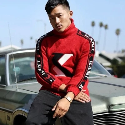 Suéter Pullover Vintage Karl Kani Varsity Tejido Cuello Alto - M Foto 1 de 4