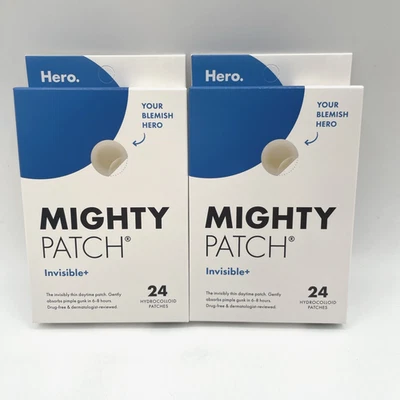 Mighty Patch Invisible+ Hydrocolloid Acne Pimple Patches 24 Count Exp2027 2 Pack - Image 1 of 4