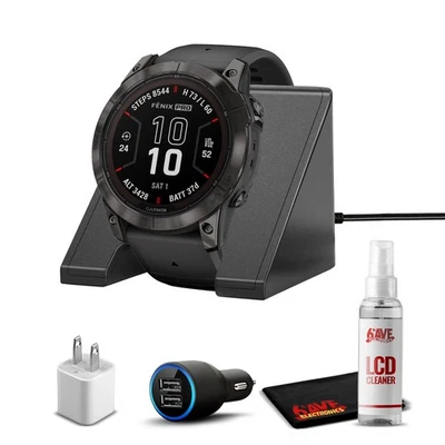 Garmin Fenix 7X Pro Solar, Zafiro, Gris Carbono Titanio Negro con Accesorios Foto 1 de 4