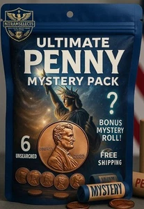 ☆Ultimate Penny Mystery Pack – 6 Rolls! 3 Circulated, 2 Uncirculated + Bonus!☆ - Picture 1 of 24
