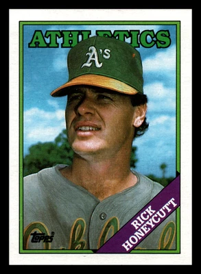 1988 Topps Rick Honeycutt  Oakland Athletics #641 Mint - Image 1 of 2