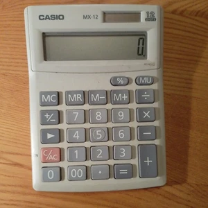 Casio M-12 12 Digits Calculator Solar Powered Used - Picture 1 of 5