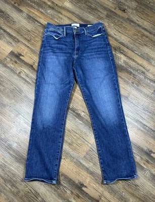 Frame Jeans Women's 30 Blue Le High Straight Denim Stretch Bestia Medium 30x26 - Image 1 of 4