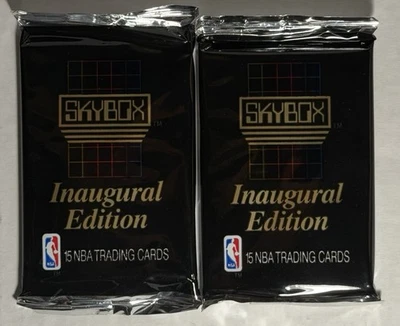 1990-91 Skybox NBA Basketball Series 1 Inaugural Edition 2 Factory Sealed Packs - Image 1 of 2