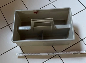 Tragekiste für Werkzeug Schuhputzzeug u.ä. Kunststoff grau, ca. 11 x 23 x 37 cm - Bild 1 von 6