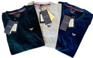 Men's  Armani Jeans tshirt  short sleeve crew neck logo Tee L, XL - Picture 1 of 43