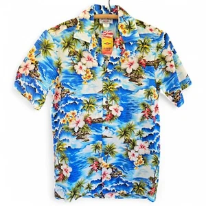 NWT Pacific Legend Hawaiian Shirt Diamond Head Tropical Floral Small - Picture 1 of 9