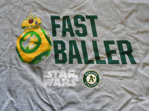 RARE Oakland Athletics A's Star Wars Night BB-8 Fastballer T-Shirt SGA LARGE Cover