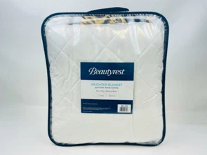 BEAUTYREST WEIGHTED BLANKET QUILTED MINK COVER 18LBS COLOR WHITE NIP - Picture 1 of 3